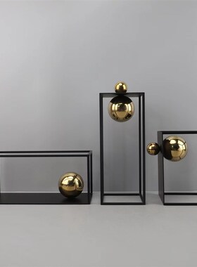 现代简约金属f摆件客厅样板间玄关电视柜家居桌面创意软装饰品摆