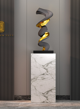 抽象轻奢雕塑落地摆件酒店大堂装饰摆件现代大型玄关售楼部艺术品