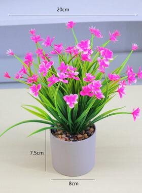 仿真兰花盆栽家居摆件植物小盆景室内装饰花干花套装餐桌塑料盆景