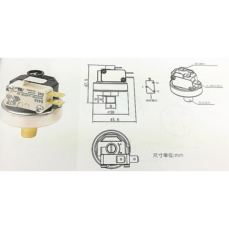 LF咖25蒸汽清洗机啡机压开LF25关水压气压开关压制力温控开力关控 - 图0