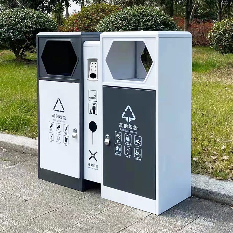推荐厂家户外垃圾桶两分类环保垃圾箱双槽室外公园风景区社区环卫
