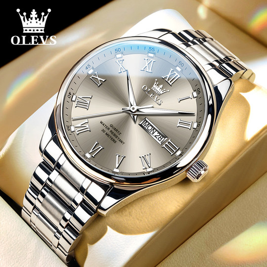 官方正品中老年人手表男士手表男款石英表男表简约腕表送爸爸男式