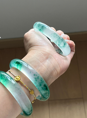 清玉缘高冰透玉镯女冰种手镯水沫玉翡翠色玛瑙玉髓玉石非翡翠礼物