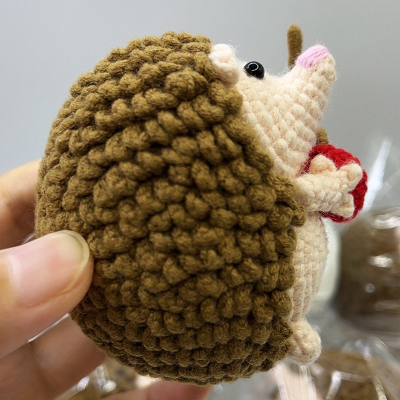 雪妃尔毛线纯手工钩织成品超萌可爱刺猬卡通玩偶工厂量大从优 - 图0