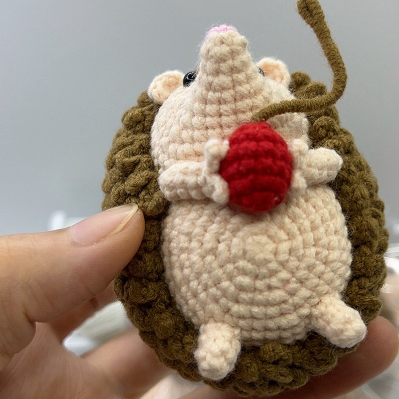 雪妃尔毛线纯手工钩织成品超萌可爱刺猬卡通玩偶工厂量大从优 - 图1