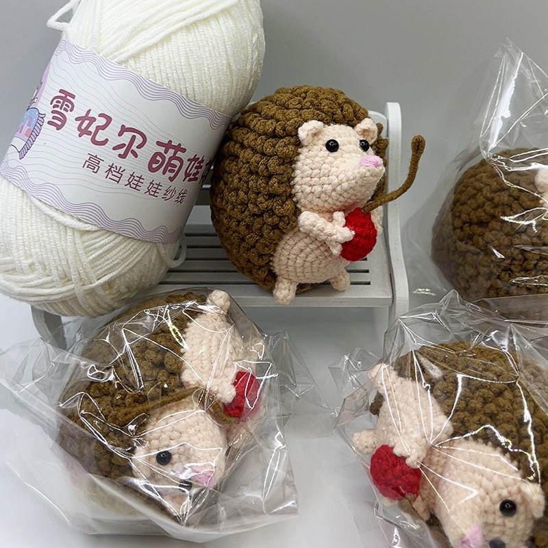 雪妃尔毛线纯手工钩织成品超萌可爱刺猬卡通玩偶工厂量大从优 - 图3