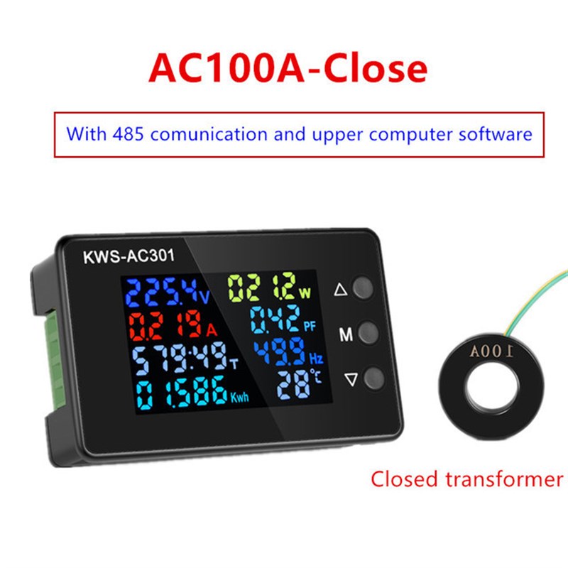 8合1 KWS-AC301交流电压表100A电流电压表50P-300V数字式电压表 - 图0