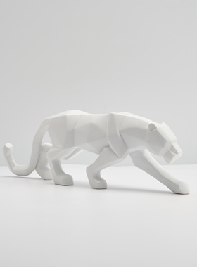 几何切面豹子树脂工艺品猎豹摆件北欧家装轻奢创意客厅家居饰品