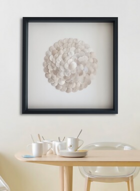 贝母片手工组合画北欧风沙发壁画现代餐厅挂画卧室床头三联装饰画