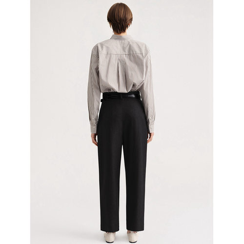 【现货】NOTHING WRITTEN条纹衬衫女棉质府绸挺括A字小众长袖衬衣 - 图2