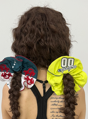 GENZERO绣花徽章大肠发圈头饰女