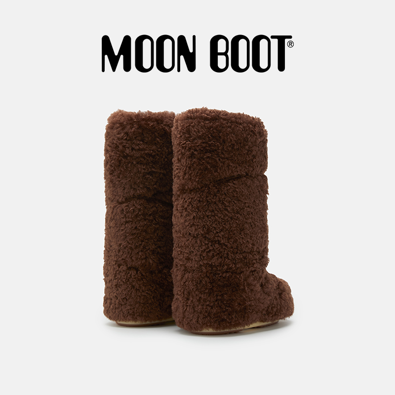 Moon Boot2025秋冬新款男女同款不分左右深棕色ICON 毛毛雪地靴 - 图0