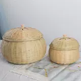 Бамбуковый чайный танк домашний циркулярный хранение с крышкой корзина для яиц Go Box Bamboo Baske Creative Pumpkin Bamboo Products