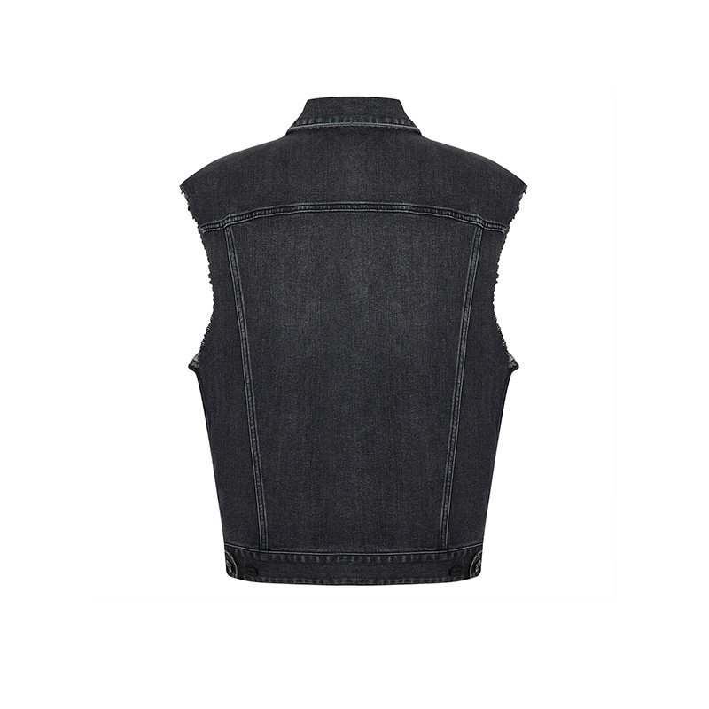 CavalliClass卡沃利复古水洗牛仔马甲男背心春秋款贴布绣工装坎肩,淘宝优惠券,粉丝福利购,淘宝优惠卷