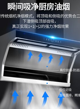 厂家 油烟机家用顶侧双吸智能大吸力吸油烟机自动清洗抽油烟机