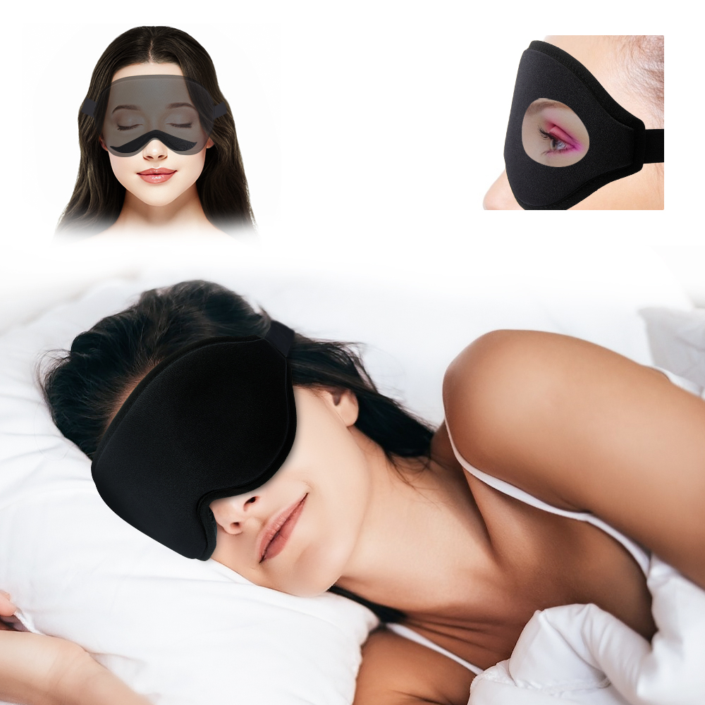 3D Memory Foam Silk Sleep Mask Soft Unisex Eye Patches Comfo - 图0