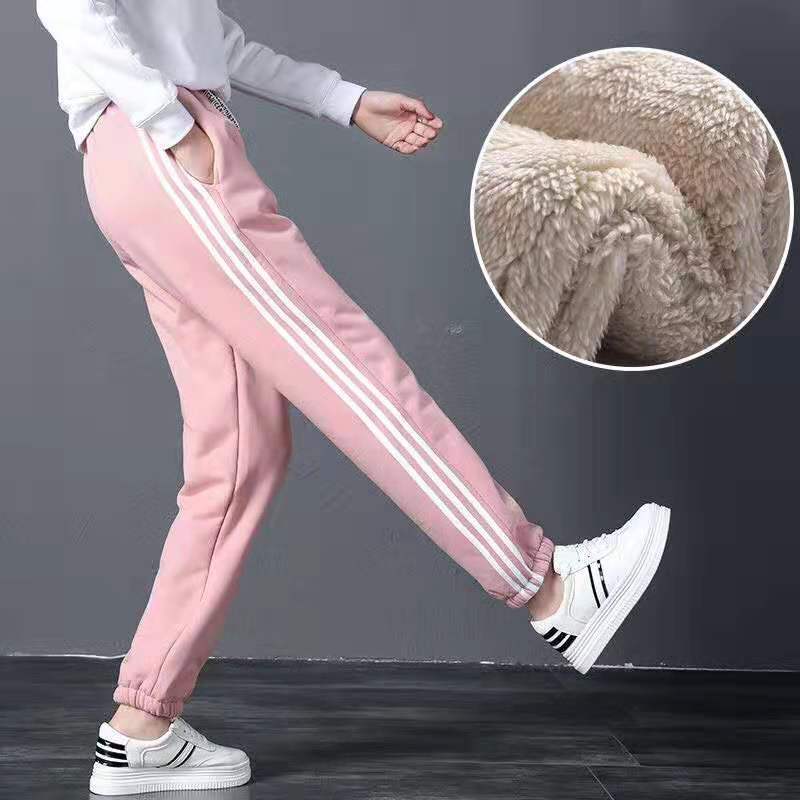 Casual pants Women's winter plush warm sweatpants哈伦裤 - 图2