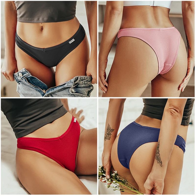 5Pcs/set Women Brazilian Panties Cotton Underwear M-XL Comfo - 图1