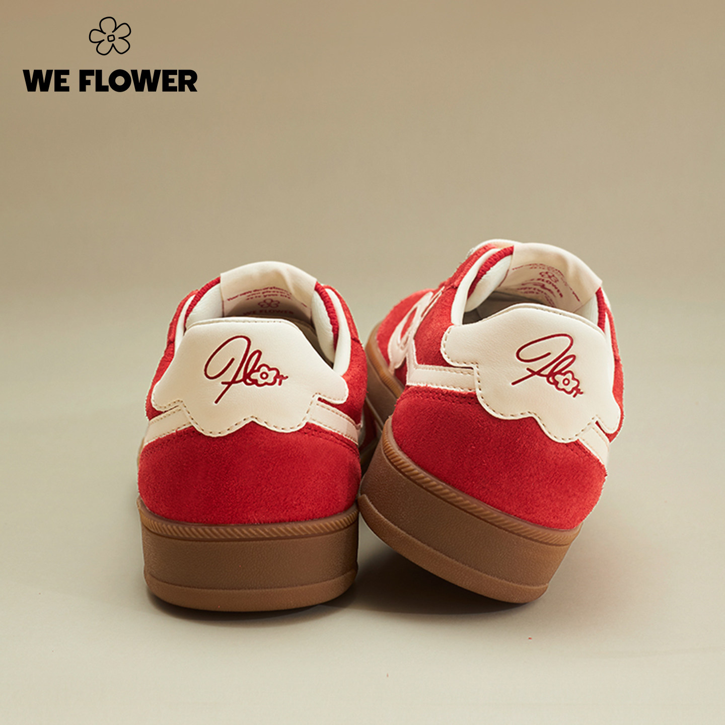 We flower休闲鞋烈日红复古真皮男女同款户外百搭耐磨运动休闲鞋,淘宝优惠券,粉丝福利购,淘宝优惠卷