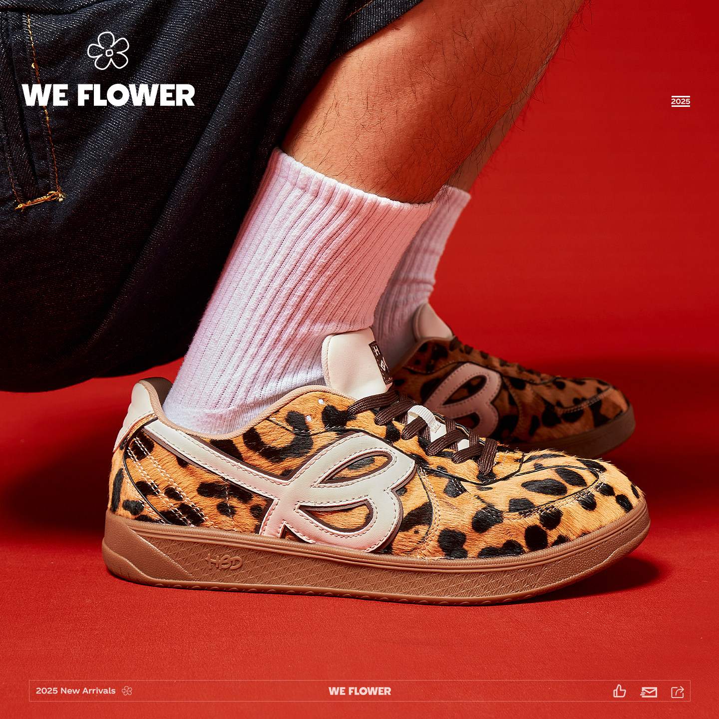 We flower豹纹德训鞋男女同款户外百搭小众经典复古运动休闲鞋,淘宝优惠券,粉丝福利购,淘宝优惠卷