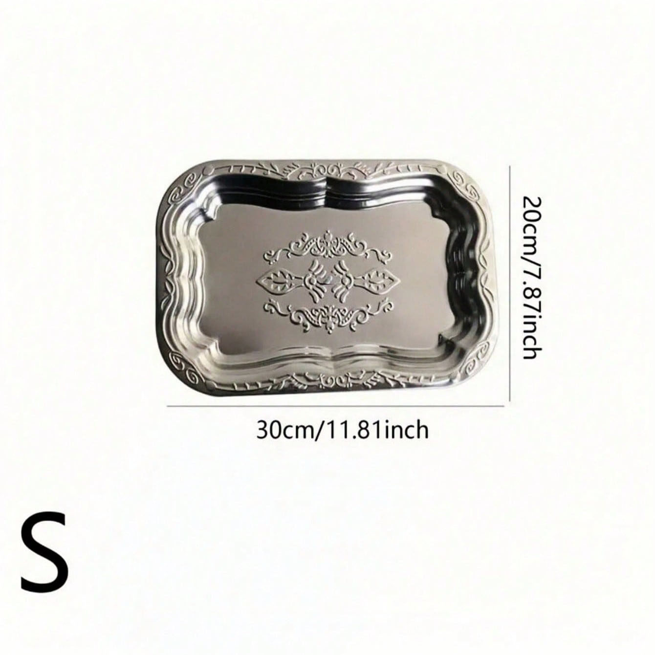 T^“法式复古托盘”金属花纹餐用托盘餐厅商用收纳长方盘点心茶盘,淘宝优惠券,粉丝福利购,淘宝优惠卷