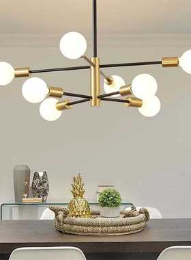 客厅吊灯卧室餐厅现代简约家用大气led5头书房楼梯北欧魔豆分子灯