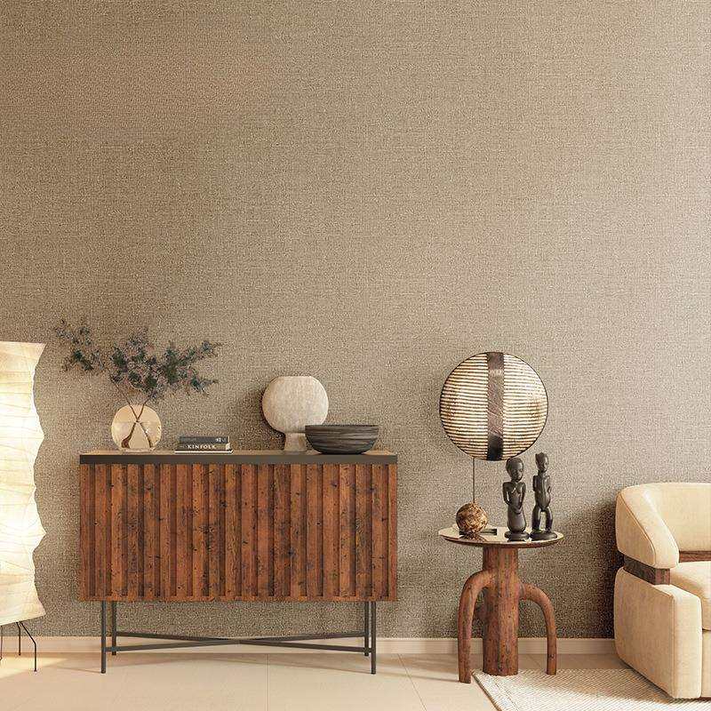 纯色素色日式布纹亚麻墙纸非自粘奶茶色咖色中式客厅卧室壁纸棕色,淘宝优惠券,粉丝福利购,淘宝优惠卷