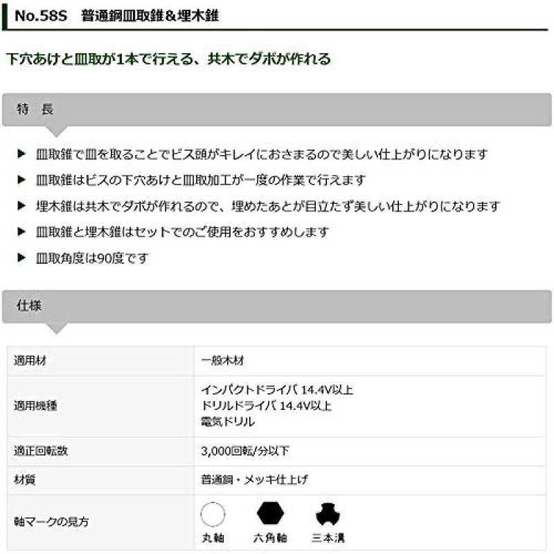 【日本直邮】STAR M沉头钻&埋木锥套装 3x9x9 58S-S3090-图2