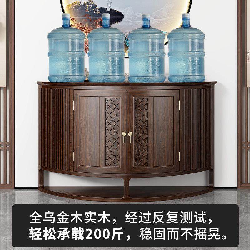 新中式玄关桌乌金木条案入户门供桌靠墙玄关台半圆弧形实木玄关柜,淘宝优惠券,粉丝福利购,淘宝优惠卷