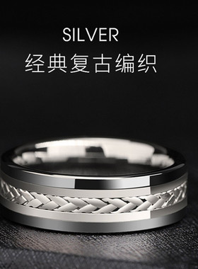 S银男士戒指时尚韩版个性指环霸气单身潮男戒子饰品免费刻字