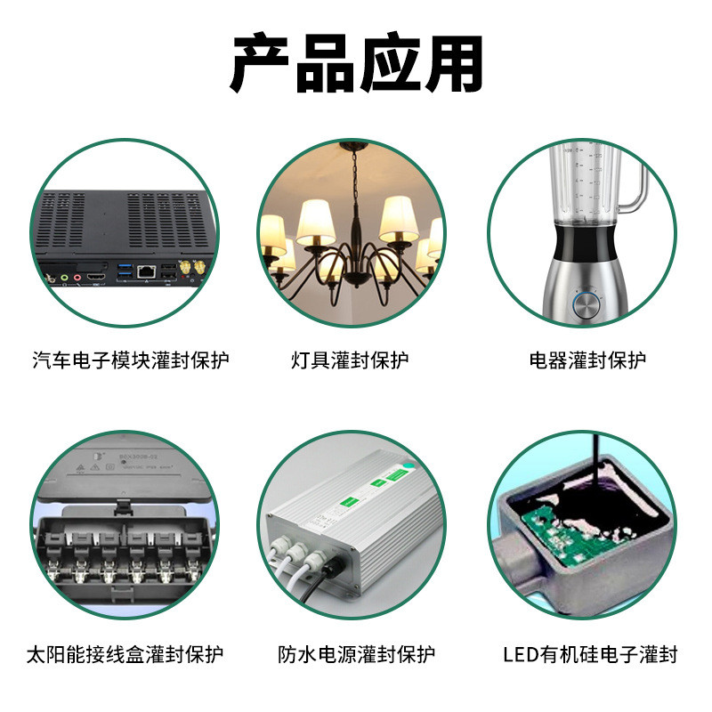 显示屏有机硅电子封装胶透明耐黄电源耐温密封胶硬灯条led灌封胶 - 图1