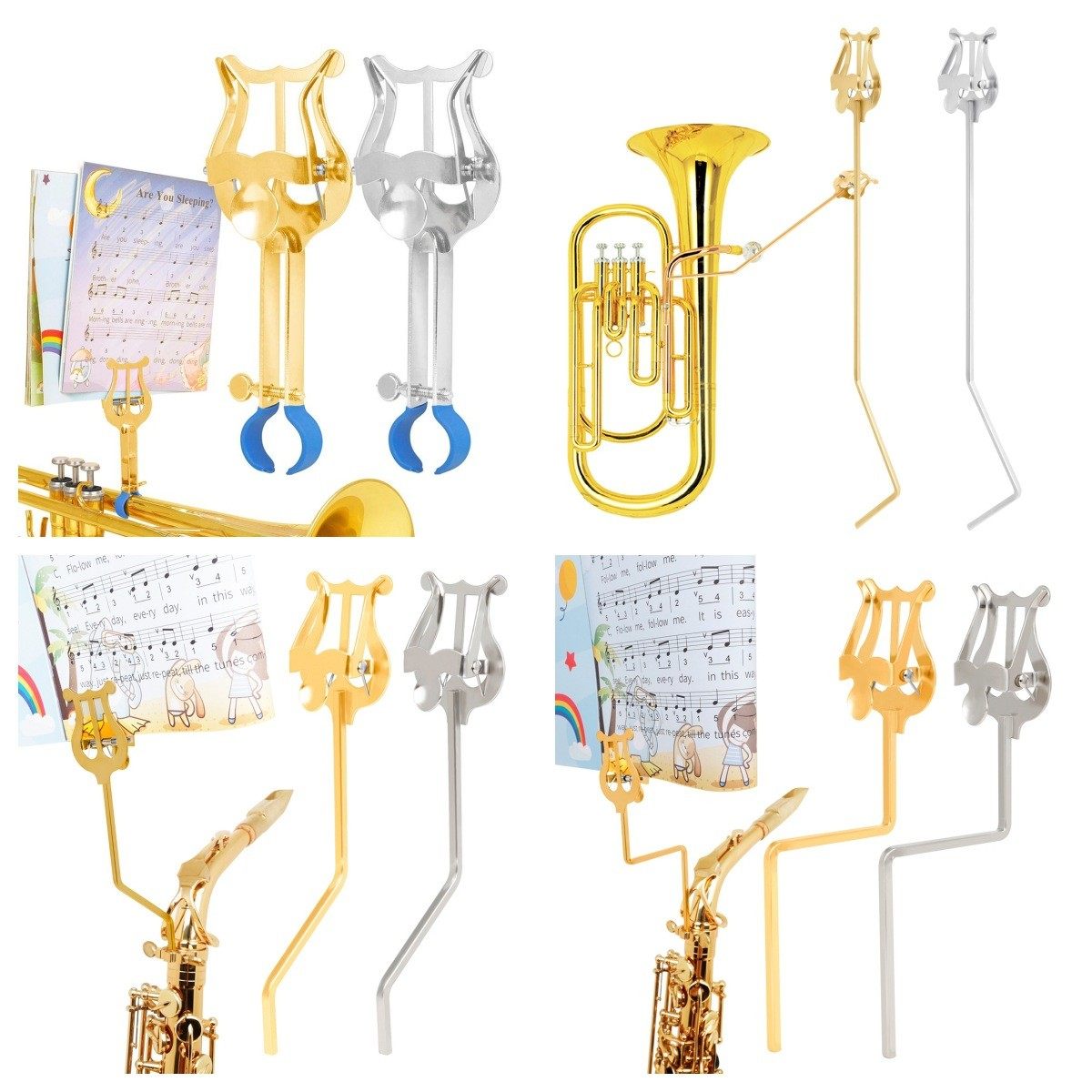 小号萨克斯乐谱行进乐谱架长笛抱号便携式阅读夹滑扣调节曲谱支架,淘宝优惠券,粉丝福利购,淘宝优惠卷