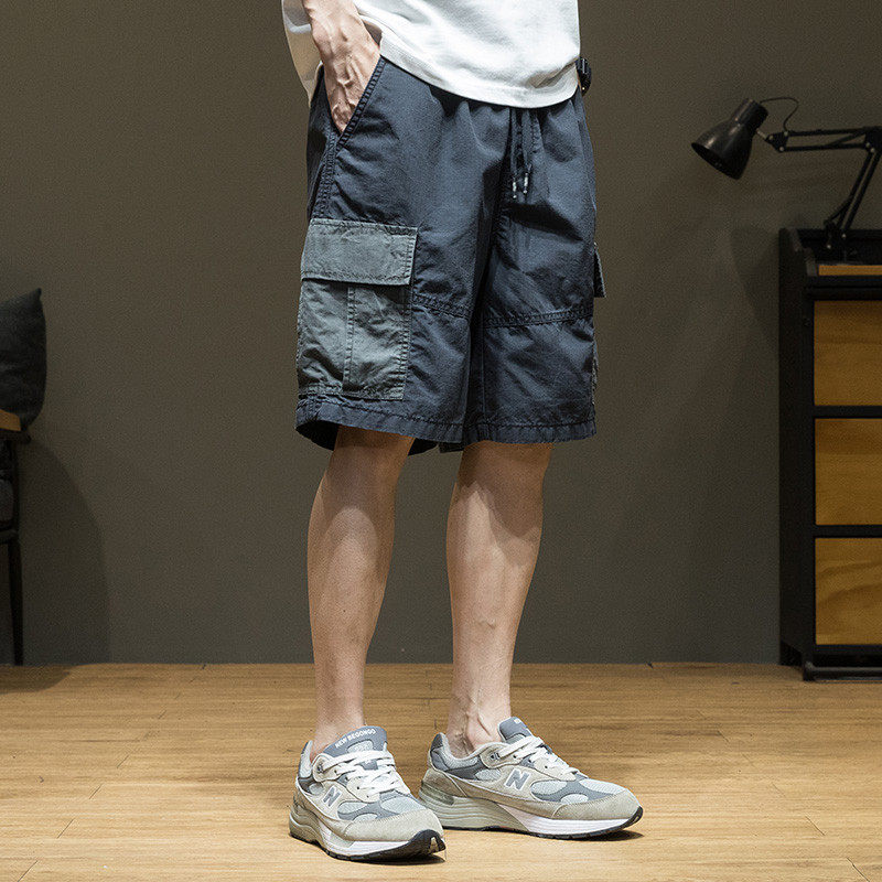 美式纯棉工装2025夏季新款宽松大码撞色多口袋男士五分裤,淘宝优惠券,粉丝福利购,淘宝优惠卷