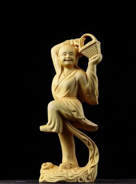 【八仙过海】黄杨木雕人物雕刻中式古典摆件家居客厅实木
