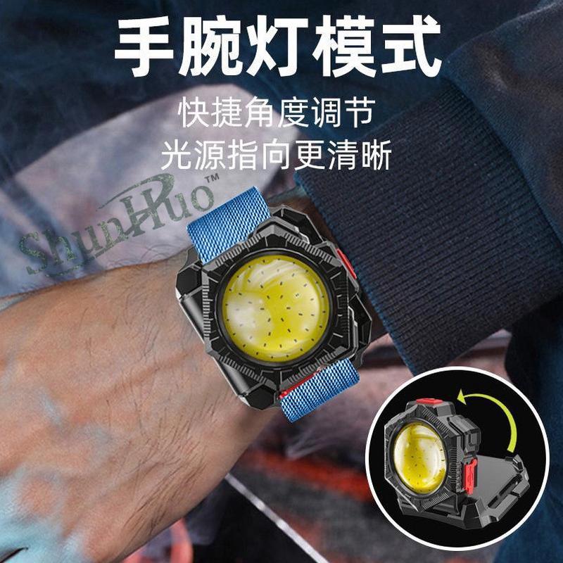 Cross-border multifunctional three-in-one headlamp, outdoor night running head-mounted waist bag lamp, wrist lamp, emergency flashlight