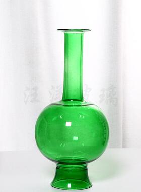 玻璃水培花瓶装饰中式复古仿宋花瓶透明禅意玻璃插花瓶家居摆件