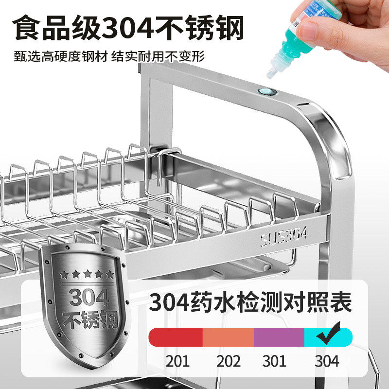 304不锈钢厨房碗碟沥水架置物架家用多功能放碗架碗盘碗筷收纳盒,淘宝优惠券,粉丝福利购,淘宝优惠卷