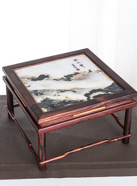 老挝大红酸枝云石底座实木托架工艺品微型盆景架摆件底座礼品批发