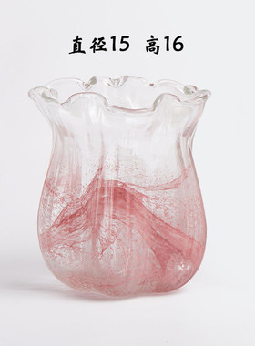 小众水墨插花玻璃花瓶创意手绘彩色水培家居水养创意轻奢中国风