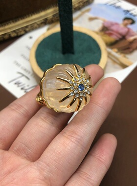 新款轻奢风花朵星芒设计感戒指精致个性设计感小众款镶钻指环百搭