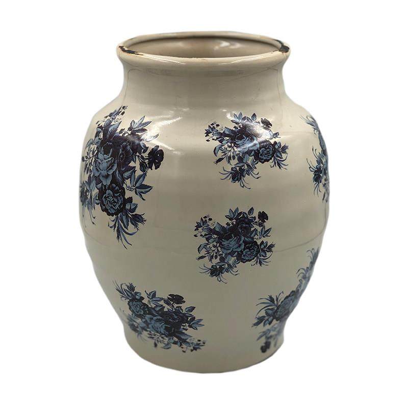 欧美法式乡村田园青花陶瓷色釉水培干鲜大肚花瓶插家用样板房摆件,淘宝优惠券,粉丝福利购,淘宝优惠卷