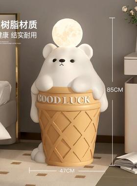 大容量熊存钱罐客厅落地摆件祇进不出电视柜沙发旁存钱筒玄关灯