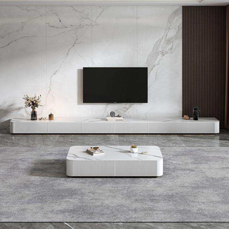 轻奢岩板电视柜简约现代小户型客厅家用茶几组合圆角落地实木地柜,淘宝优惠券,粉丝福利购,淘宝优惠卷