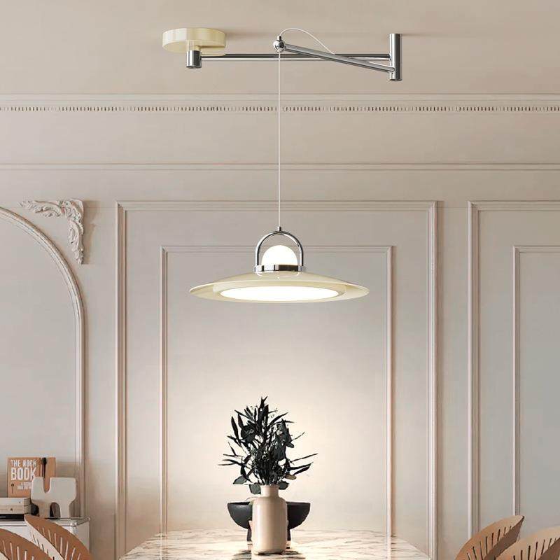 奶油中古餐厅吊灯复古卧室书房餐灯可移动摇臂飞碟吧台灯灯具,淘宝优惠券,粉丝福利购,淘宝优惠卷
