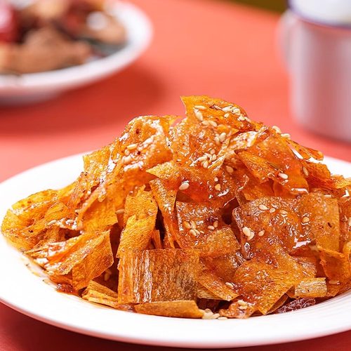 唆哈唆哈网红脆豆皮湖南平江特产18gx10包香辣解馋小零食独立包装 - 图2