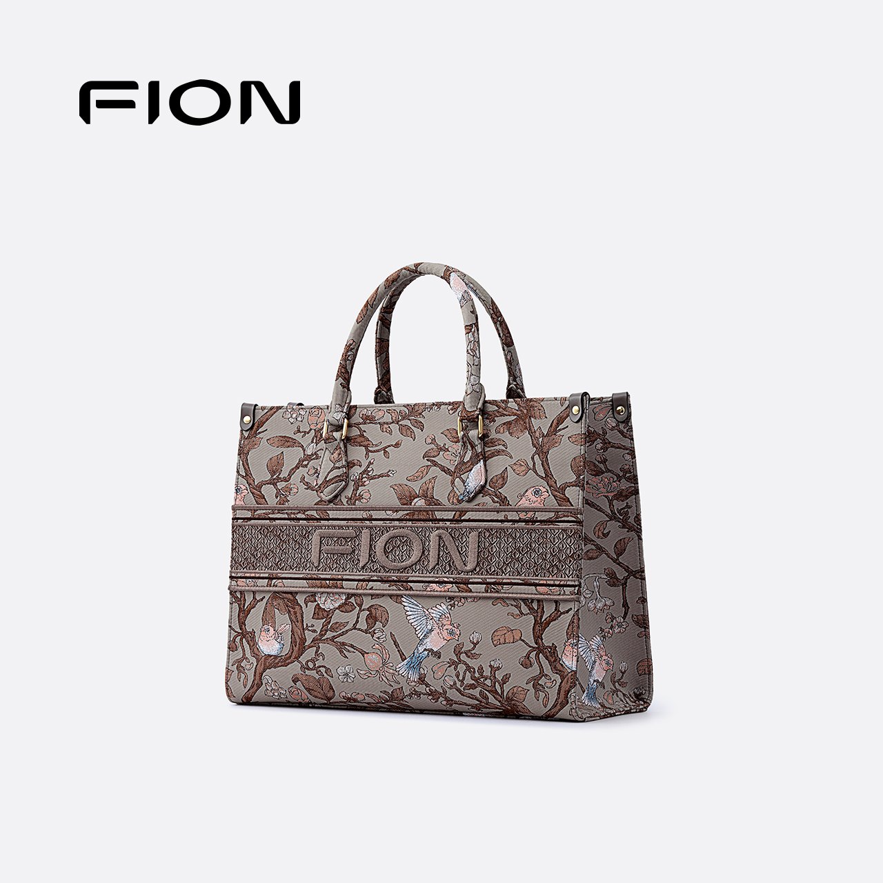 Fion/菲安妮巧锦托特包2025新款女包包手提大容量通勤单肩斜挎包