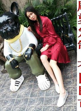 雕塑定制玻璃钢卡通人物雕像树脂模型户外大型门口吉祥物法斗摆件