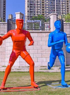 运动篮球人物玻璃钢园林景观学校广场户外摆件抽象纪念雕塑定制