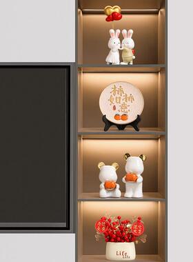 轻奢高档酒柜装饰品摆件家居客厅展柜电视柜高端大气套装乔迁礼物