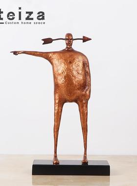Oteiza欧式轻奢家居铸铁人物样板间抽象艺术品会所别墅创意摆设